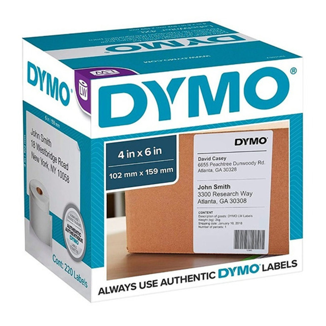 Etichette grandi per spedizioni/badge DYMO LW bianche - conf. 6